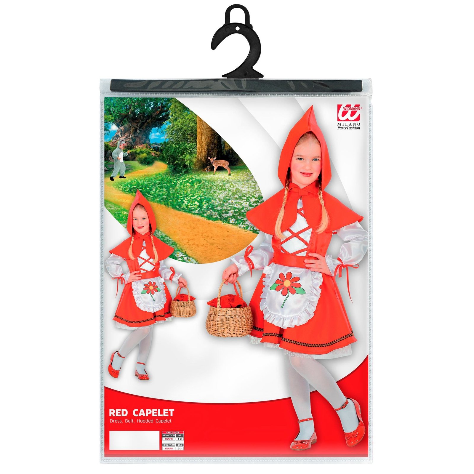 MANTELLINO ROSSO (vestito con sottogonna, grembiule, mantellina con .. - immagine 2