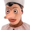 Maschera pinocchio in plastica rigida con naso staccabile in busta c/cav