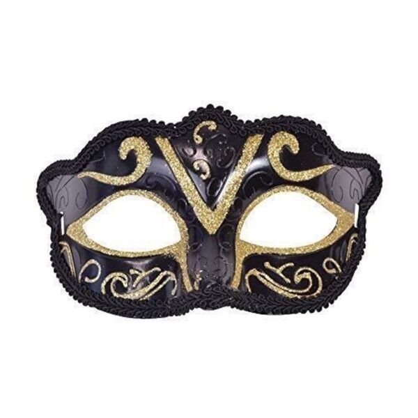 MASCHERINA OCCHI NERO/ORO GLITTERATO