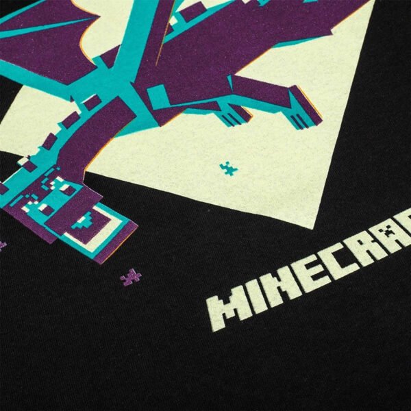 MINECRAFT Fight the ender dragon Tshirt 78 anni nera