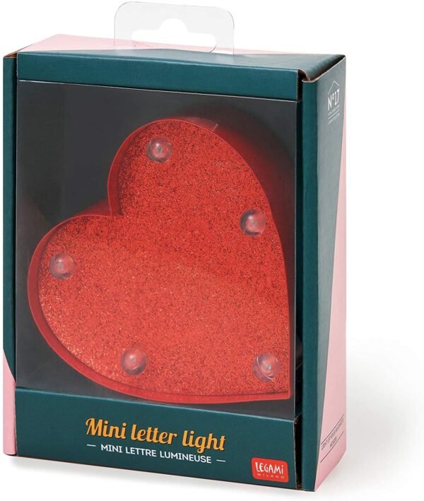MINI LUCI DECORATIVE - HEART WITH GLITTER