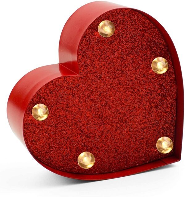 MINI LUCI DECORATIVE - HEART WITH GLITTER