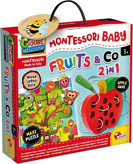 MONTESSORI BABY BRUCO E MELA LEGNO 3D