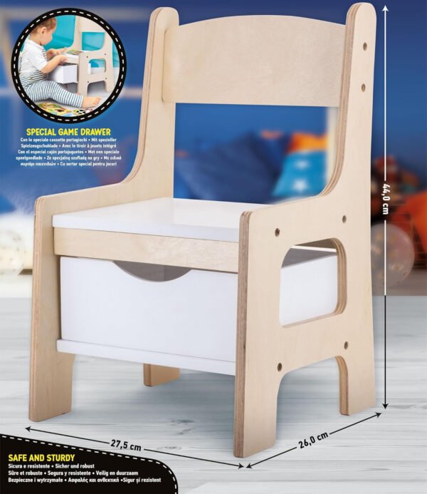 MONTESSORI WOOD TOY BOX CHAIR