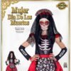 Mujer dia de los muertos (vestito, scaldabraccia, copricapo con velo)