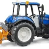 New Holland T5.120 con FL, cassone di carico, forche e 1 balla tonda