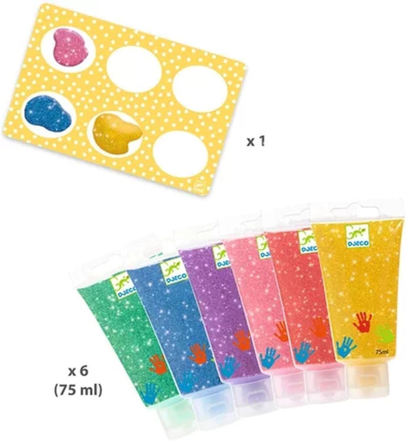 6 tubes of finger paint - Glitter - immagine 2