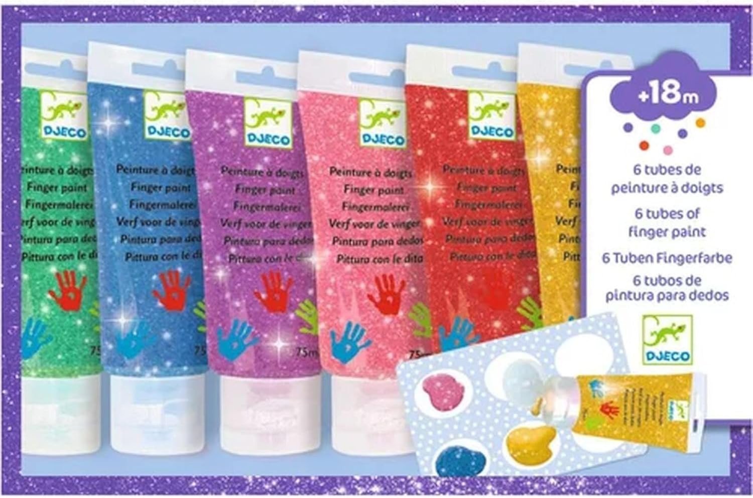 6 tubes of finger paint - Glitter