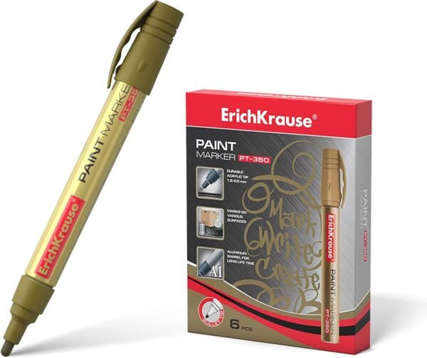 Paint marker ErichKrause&reg;, color: gold (box 6 pcs.)