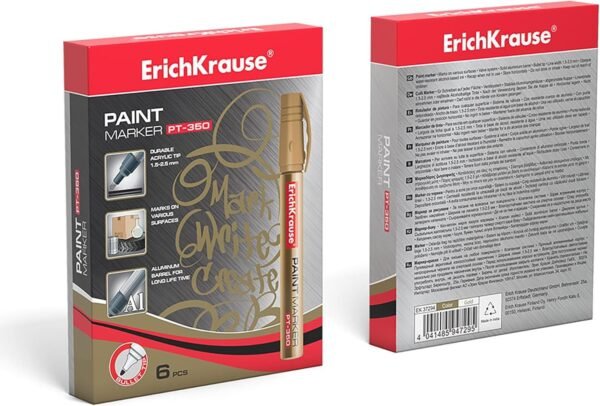 Paint marker ErichKrause&reg;, color: gold (box 6 pcs.)