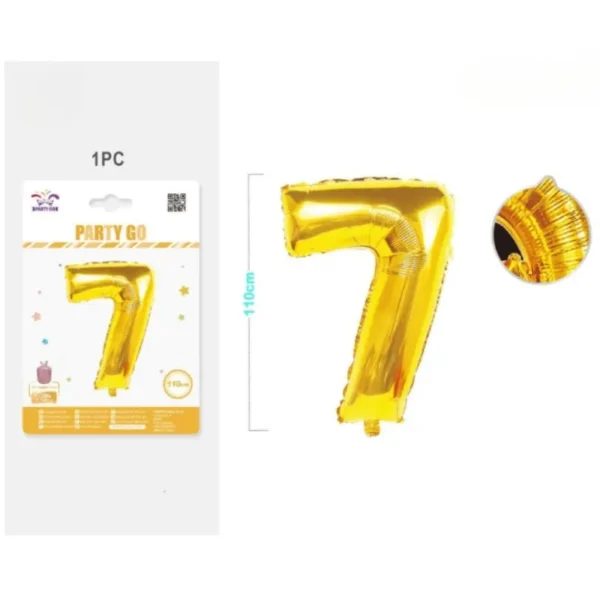 PALLONCINO MYLAR ORO 110CM NUMERO 7