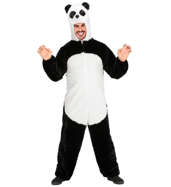 PANDA IN PELUCHE SOFT (costume con cappuccio e maschera)