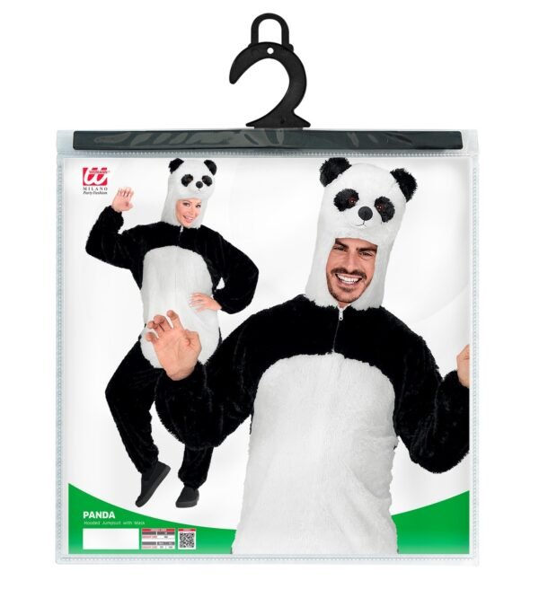 PANDA IN PELUCHE SOFT (costume con cappuccio e maschera)