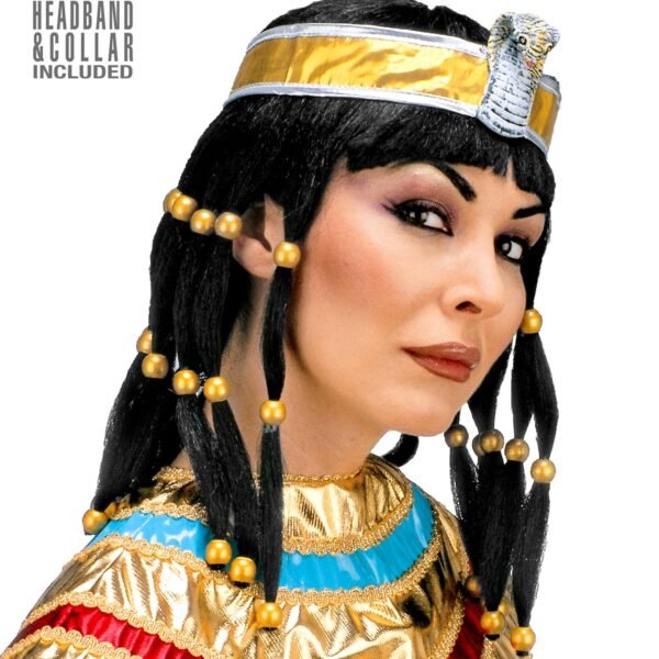 PARRUCCA CLEOPATRA CON COLLARE E FASCIA PER TESTA in scatola