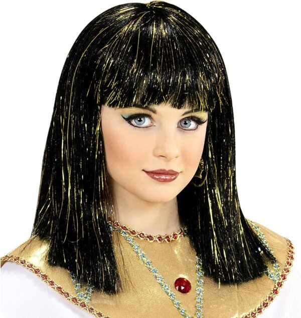 Parrucca cleopatra con fili di lam&egrave; in sacchetto