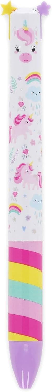 Penna a sfera a due colori - click&clack - unicorn