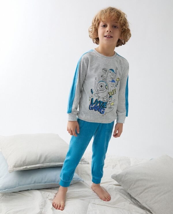 PIJAMA/O VEL. GANG - GRIS VIG.  -    4Y - 1