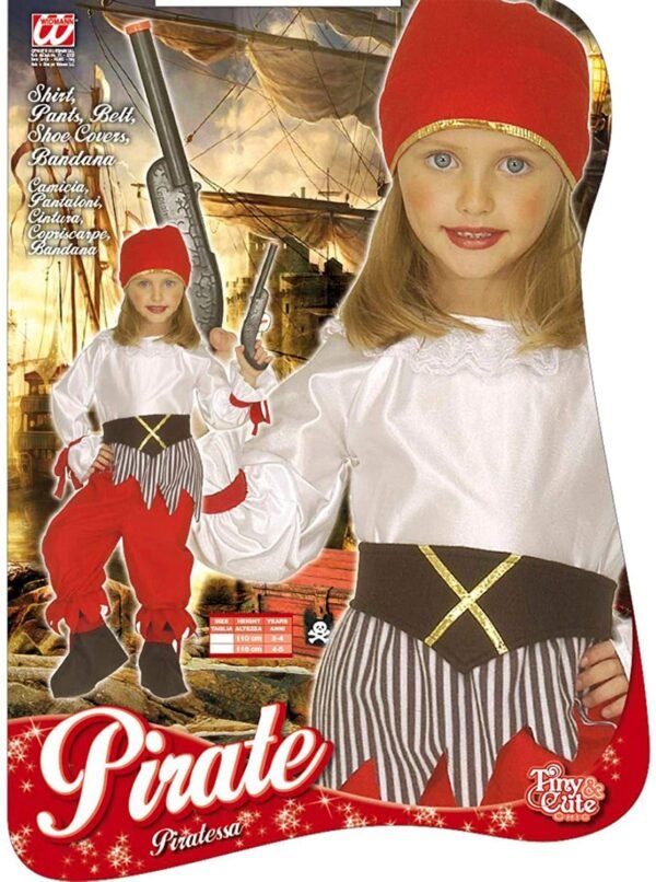 Pirata (camicia con casacca, pantaloni con copristivali, cintura, cappello)