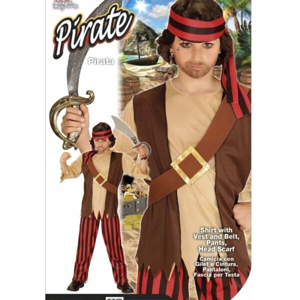 "PIRATA" (camicia con gilet e cintura, pantaloni, fascia per testa)