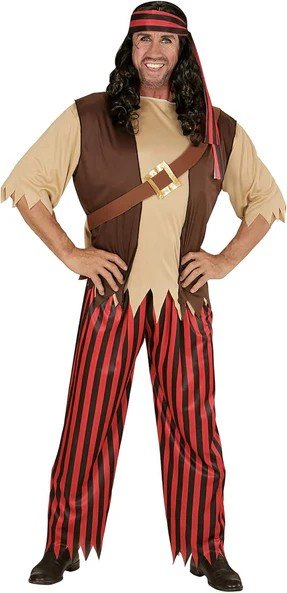 "PIRATA" (camicia con gilet e cintura, pantaloni, fascia per testa)  TG L