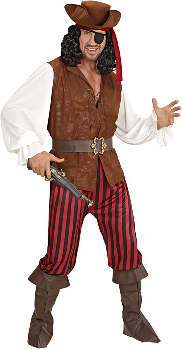 pirata-camicia-con-gilet-pantaloni-cintura-copristivali-fasciaper-testa-cappello-benda-per-occhio-tg-l-1.jpg "PIRATA" (camicia con gilet, pantaloni, cintura, copristivali, fasciaper testa, cappello, benda per occhio TG L