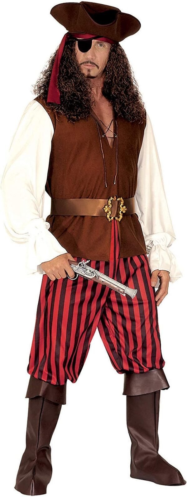 pirata-camicia-con-gilet-pantaloni-cintura-copristivali-fasciaper-testa-cappello-benda-per-occhio-tg-l.jpg "PIRATA" (camicia con gilet, pantaloni, cintura, copristivali, fasciaper testa, cappello, benda per occhio TG L