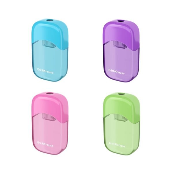 Plastic sharpener erichkrause&reg; s-sharp with a container, color: assorted (box 24