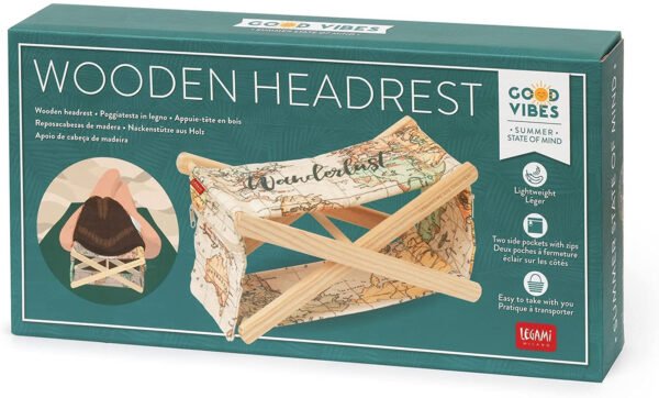Poggiatesta in legno - wooden headrest - travel