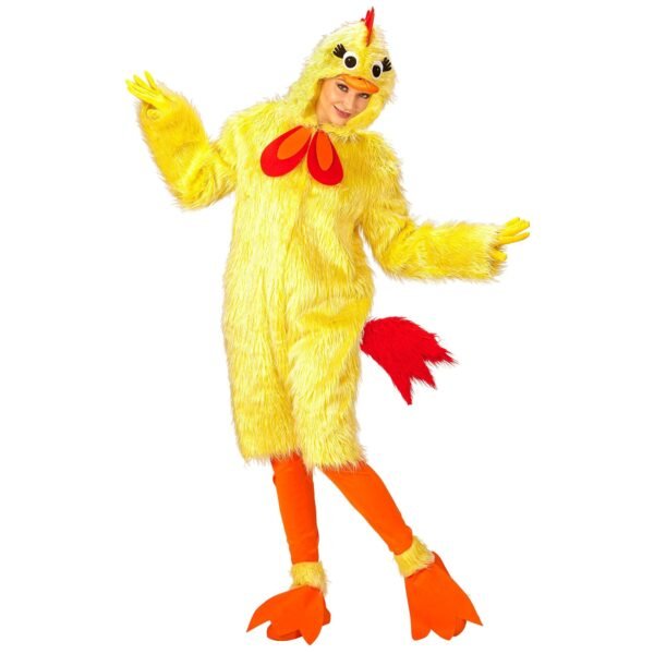 PULCINO IN PELUCHE (costume con cappuccio, leggings, copriscarpe)