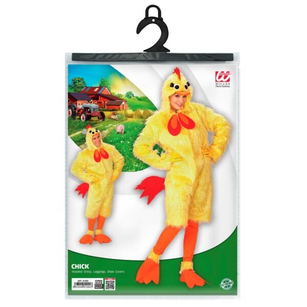 PULCINO IN PELUCHE (costume con cappuccio, leggings, copriscarpe)