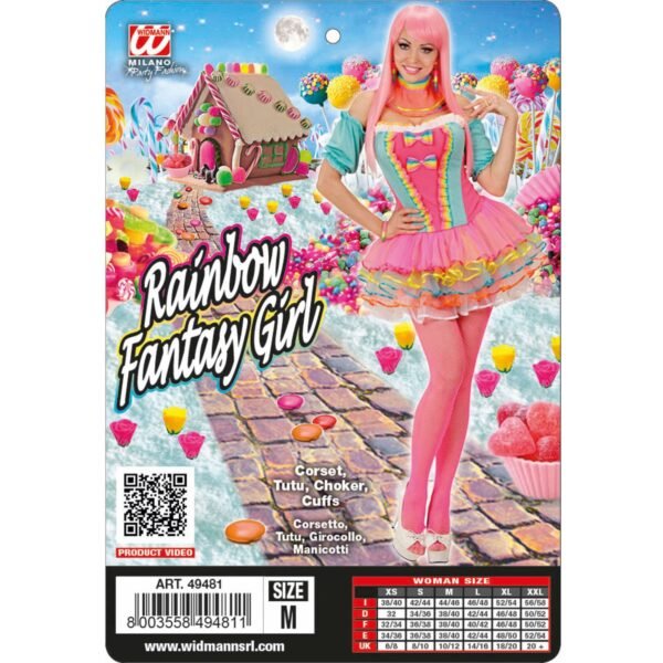 Rainbow fantasy girl (corsetto, tutu, girocollo, manicotti)