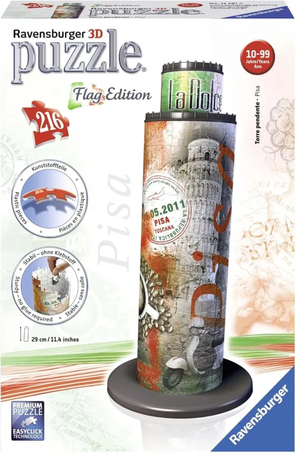 RAVENSBURGER - Puzzle 3D TORRE di PISA FLAG