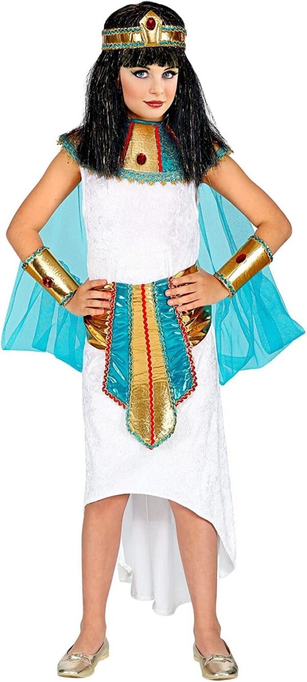 REGINA EGIZIANA (vestito, collare con velo e braccialetti, cintura, copricapo) 11/13 ANNI