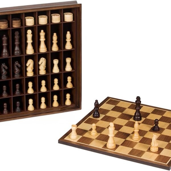 SCACCHIERA-DAMA IN LEGNO DELUXE BY DAL NEGRO