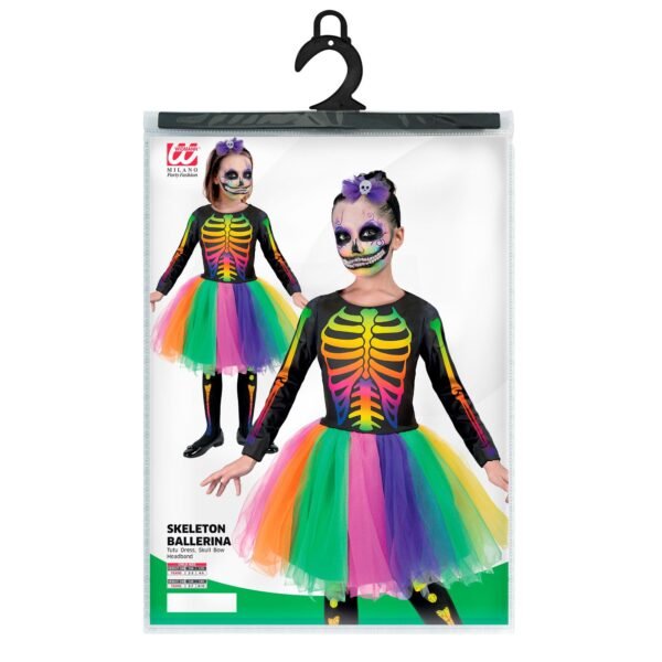 SCHELETRO (vestito tut&ugrave;, cerchietto fiocco teschio)