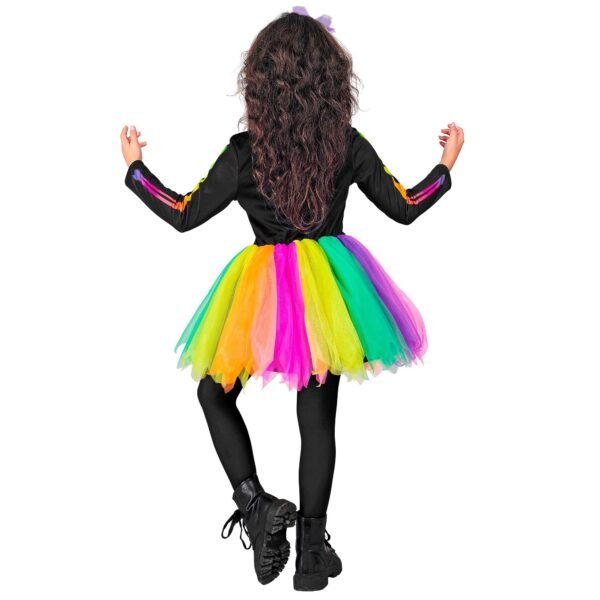 SCHELETRO (vestito tut&ugrave;, cerchietto fiocco teschio)