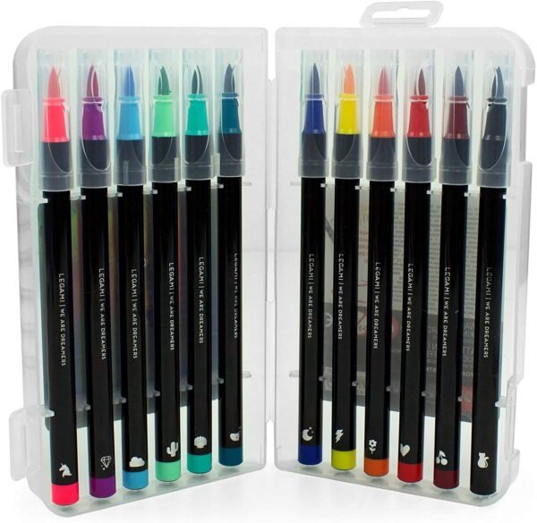 Set 12 pennarelli punta penn. - brush markers - multicolor