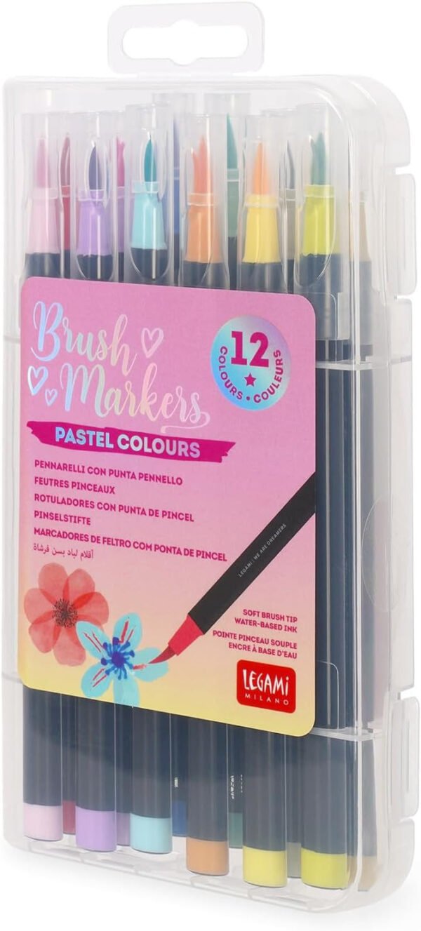 Set 12 pennarelli punta penn. - brush markers - pastel colours