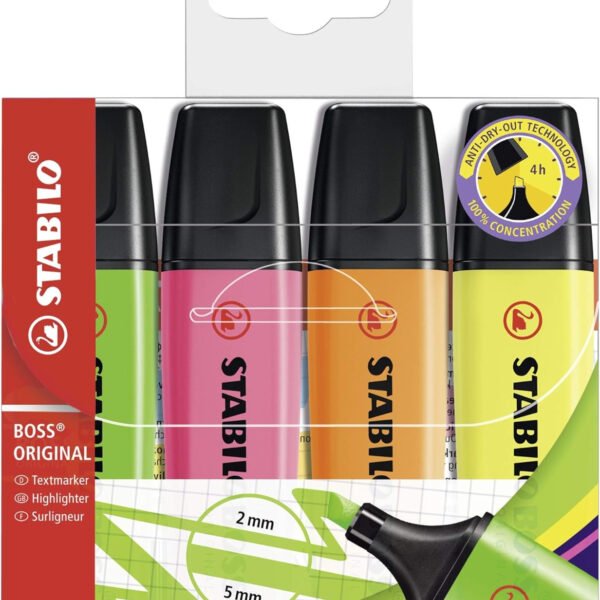 SET 4 EVIDENZIATORI STABILO BOSS ORIGINAL 70/4