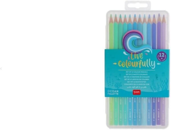Set di 12 matite colorate - live colourfully - cyan