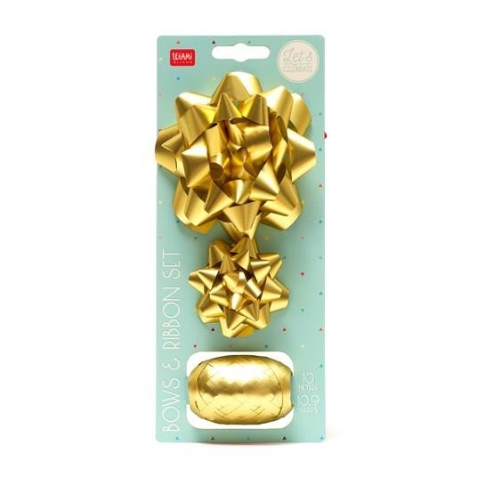 SET DI DUE FIOCCHI E UN NASTRO -
BOWS & RIBBON SET - GOLD