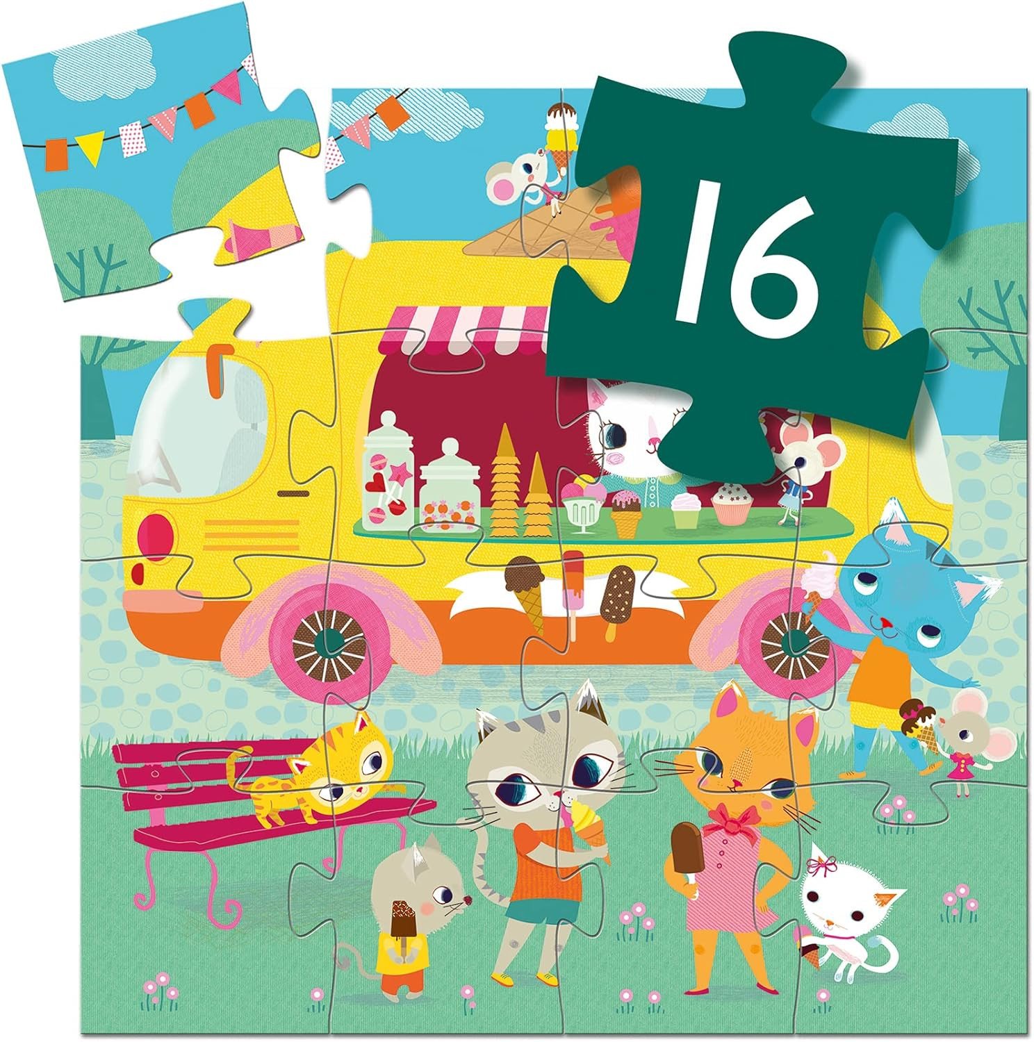 SILHOUETTE PUZZLE - Ice cream truck - 16pcs - immagine 2