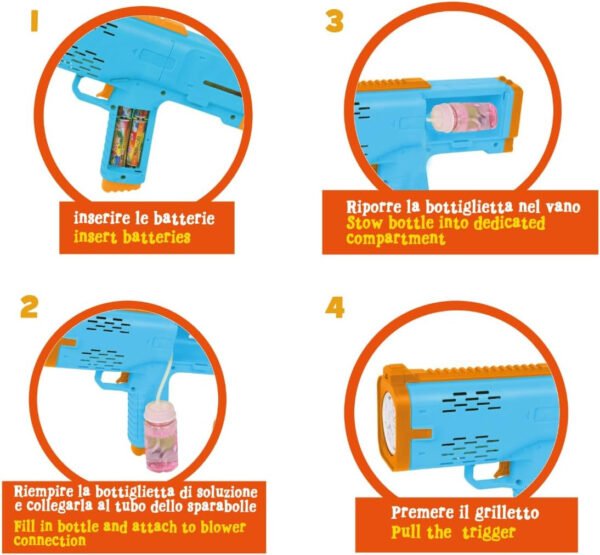 SOFFIABOLLE - MULTIBOLLE PISTOLA A BATTERIA 50 ML.