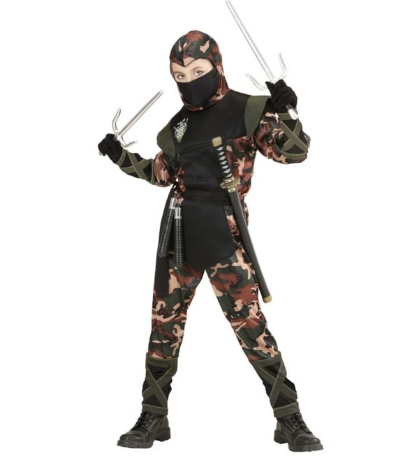 Soldato ninja (casacca con cappuccio e lacci, pantaloni con lacci, c..