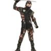Soldato ninja (casacca con cappuccio e lacci, pantaloni con lacci, c..