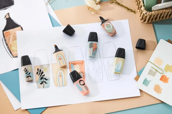 STABILO BOSS MINI Naturevibes astuccio da 6 colori (sabbia, foglia di t&egrave;, verde oliva, fava di cacao, terra di Siena, cenere)