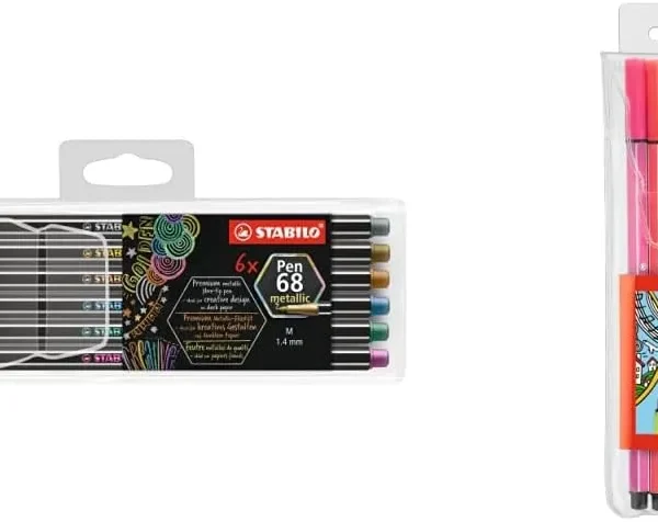STABILO Pen 68 metallic astuccio in plastica da 6 colori ass