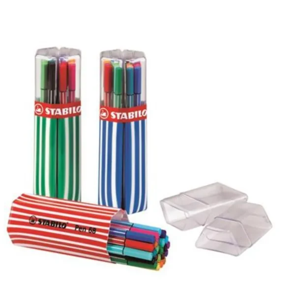 STABILO Pen 68 Twin Pack, astuccio in plastica da 20 colori ass.