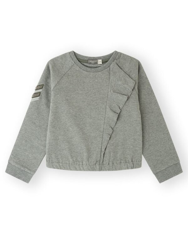SUDADERA RUFFLE - GRIS OSCUR -   10Y - 1