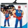 Super beer man (tuta muscolosa con mantello, cintura porta lattine, cappellino)